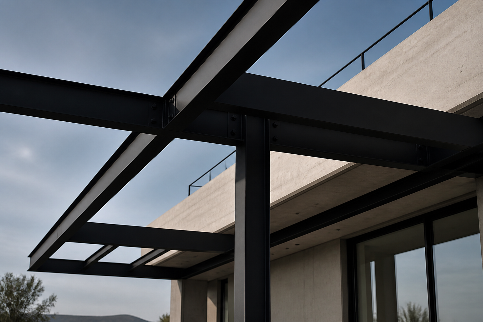 Steel canopy structure